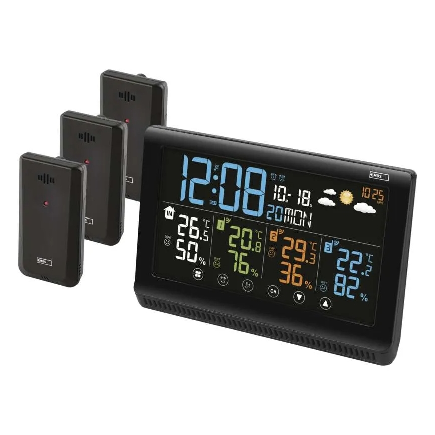 Station météo sans fil avec trois capteurs 5V/3xAAA + 2xAAA