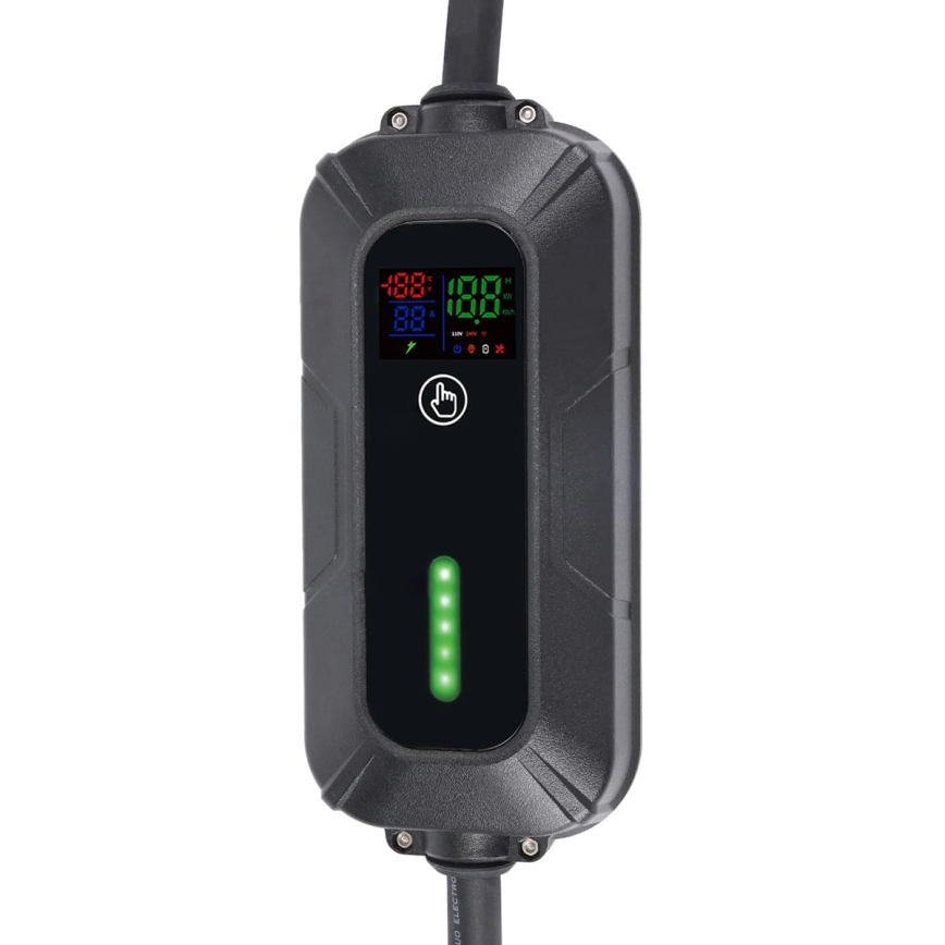 Stazione di ricarica da viaggio per auto elettriche EV/PHEV AC Type 2 16A/380V 11kW IP55 5m + adattatore 230V 3,7kW + custodia