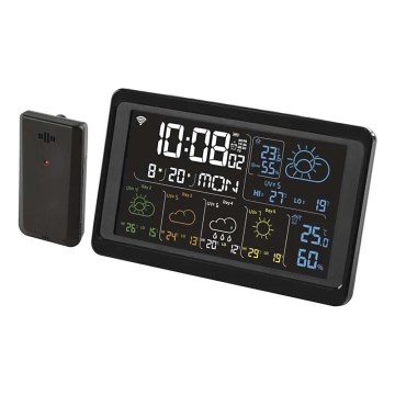 Stazione meteo con display LCD GoSmart 5/230V Wi-Fi Tuya nero