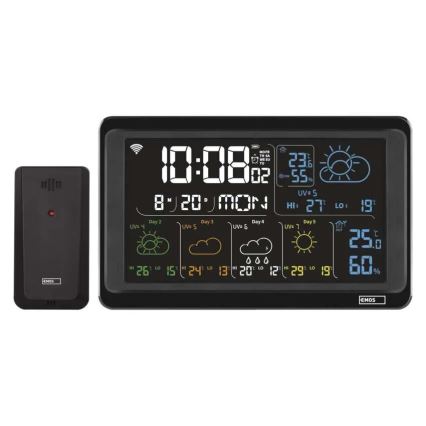 Stazione meteo con display LCD GoSmart 5/230V Wi-Fi Tuya nero