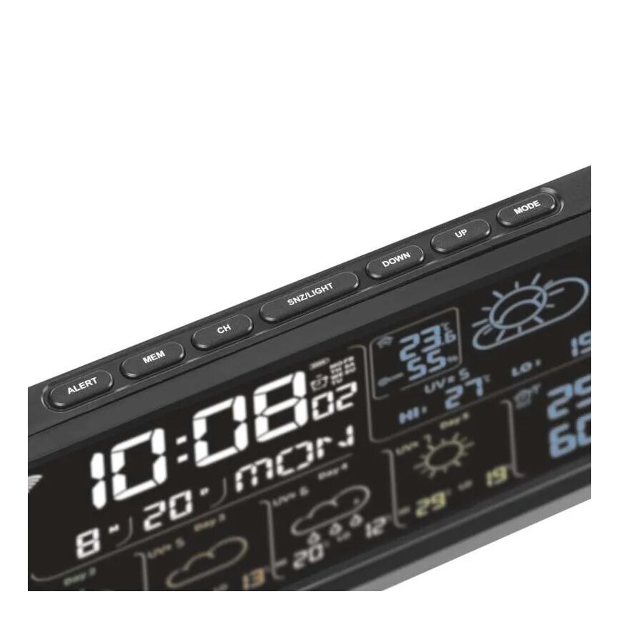 Stazione meteo con display LCD GoSmart 5/230V Wi-Fi Tuya nero