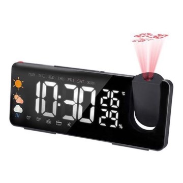 Stazione meteo con display LCD, sveglia e proiettore 1xCR2032