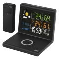 Stazione meteo con ricarica wireless 5V 2xAA + 2xAAA nera