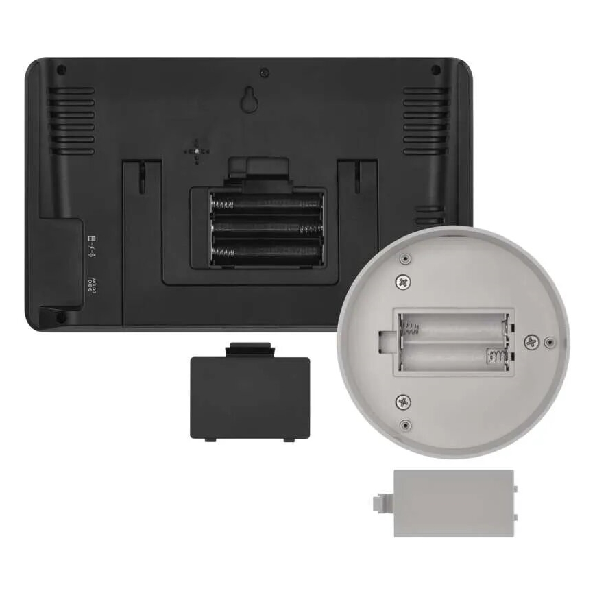 Stazione meteo wireless con display LCD a colori e pluviometro 3xAAA nero