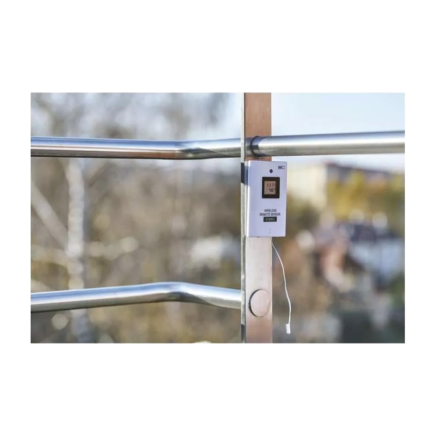 Stazione meteo wireless con sveglia 3xAAA nera