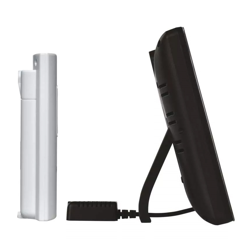 Stazione meteo wireless con sveglia 3xAAA nera