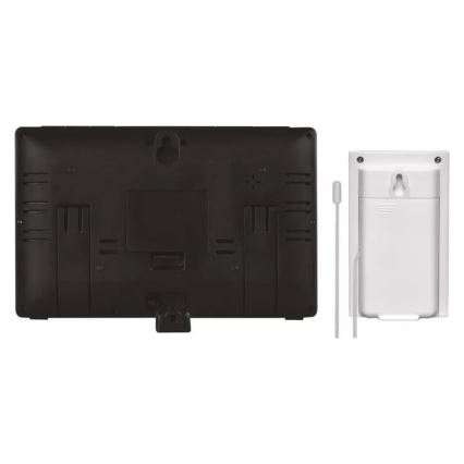 Stazione meteo wireless con sveglia 3xAAA nera