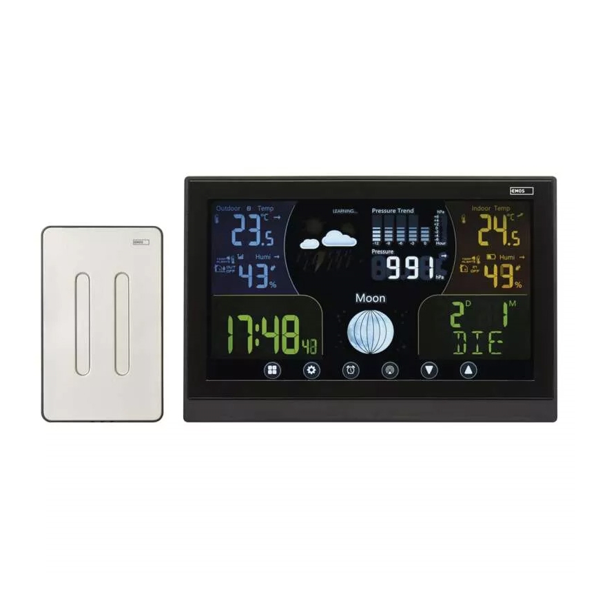 Stazione meteo wireless con sveglia 3xAAA nera