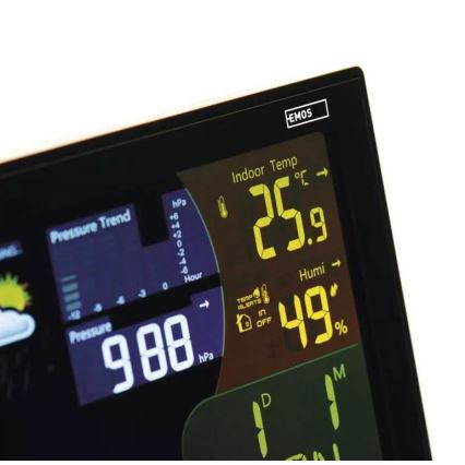 Stazione meteo wireless con sveglia 3xAAA nera