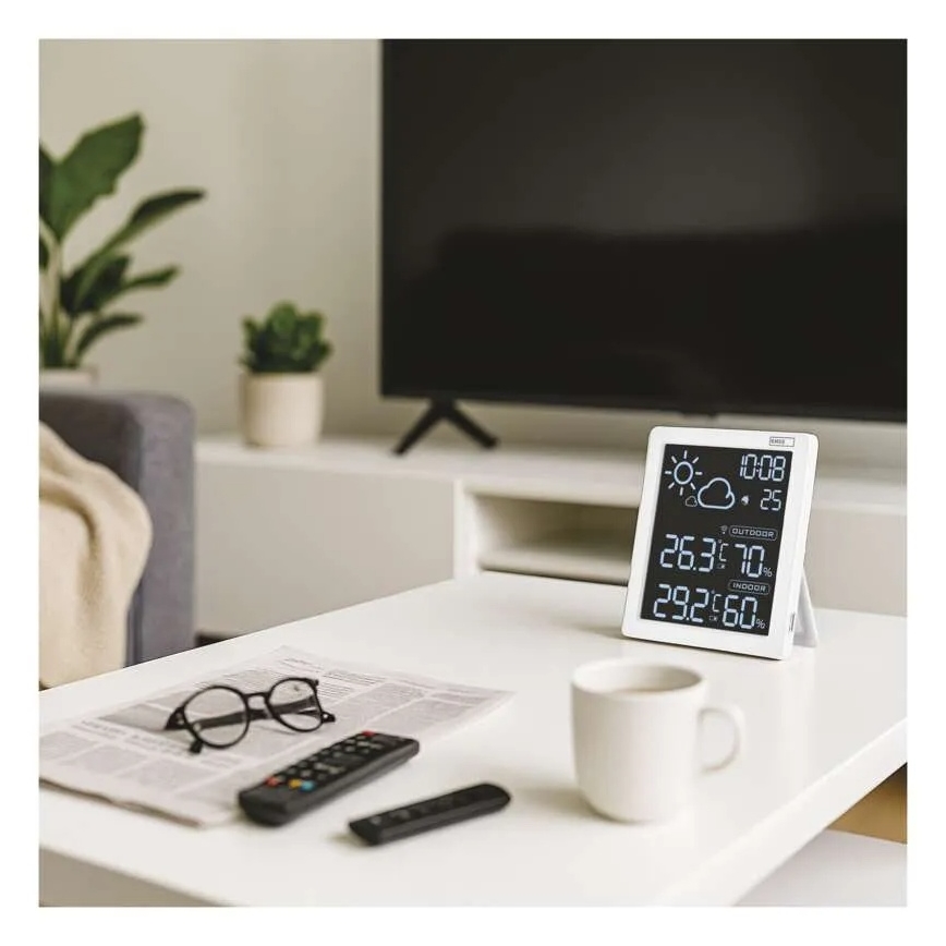 Stazione meteorologica 5V, 2xAAA + 2xAAA, nera