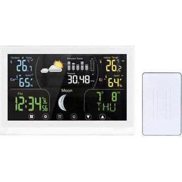Stazione meteorologica con display a colori 5V/2xAAA bianca
