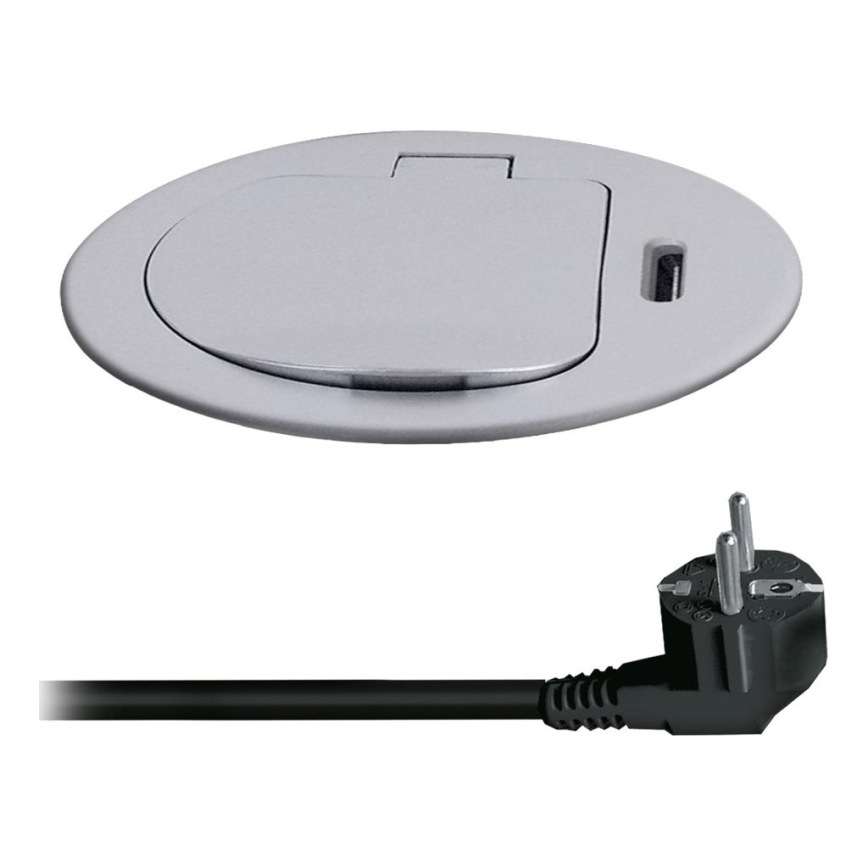 Steckdosenleiste für Tischplatte 1x230V + USB-C Power Delivery silbern/schwarz