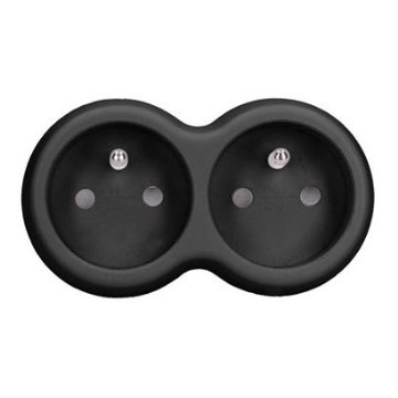 Steckdosenverteiler 2-fach, 10 A, schwarz