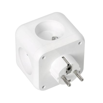 Steckdosenverteiler mit Schalter LINEA 3x230V + 4xUSB A/C weiß
