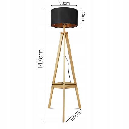 Stehlampe 1xE27/40W/230V schwarz