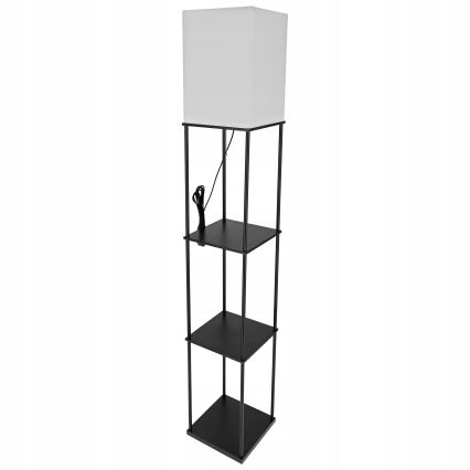Stehlampe mit Ablagen 1xE27/40W/230V 160 cm schwarz/weiß