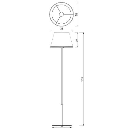 Stehleuchte ARDEN 1xE27/15W/230V beige