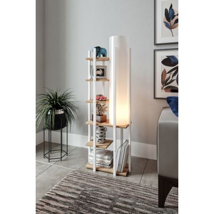 Stehleuchte mit Ablagen MODA DOR 1xE27/40W/230V weiß/braun