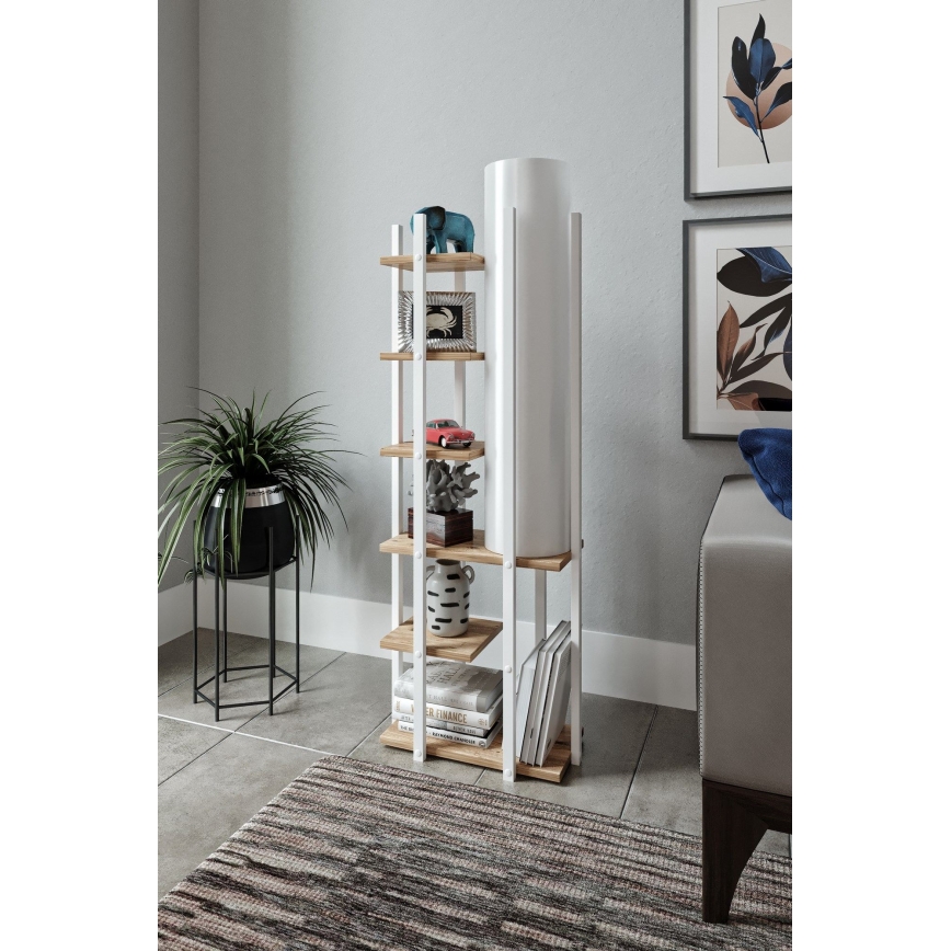 Stehleuchte mit Ablagen MODA DOR 1xE27/40W/230V weiß/braun