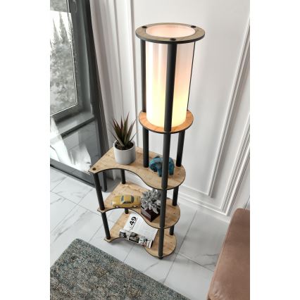 Stehleuchte mit Ablagen NOTO 1xE27/40W/230V beige/schwarz