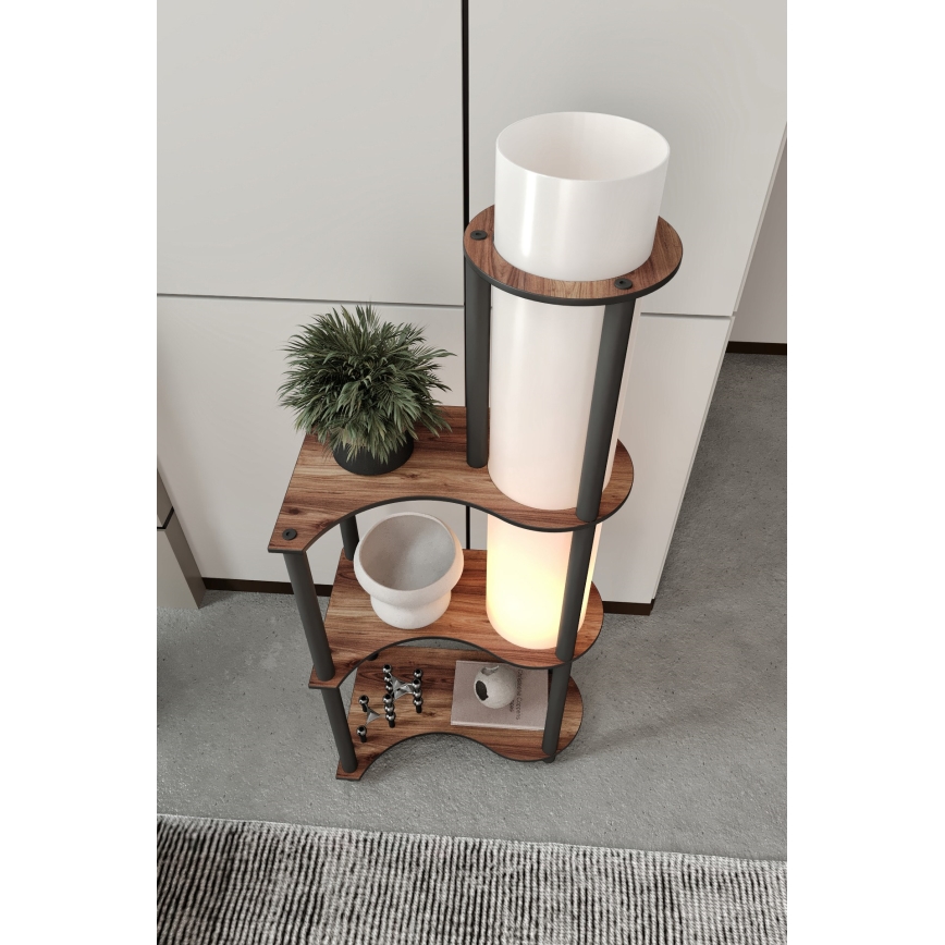 Stehleuchte mit Ablagen NOTO 1xE27/40W/230V braun/schwarz