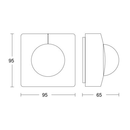 Steinel 057237 - Sensore di movimento IS 3360 DALI-2 IP54 quadrato bianco