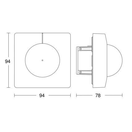Steinel 057244 - Sensore di movimento IS 3360 DALI-2 IP20 quadrato bianco