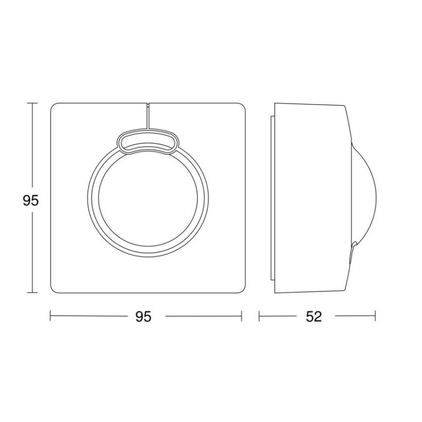 Steinel 057312 - Sensore di movimento HF 3360 DALI-2 IP54 quadrato bianco