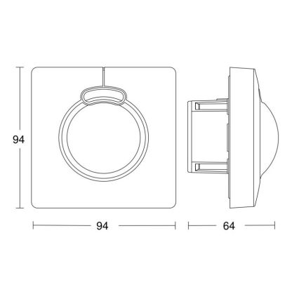 Steinel 057336 - Bewegungsmelder HF 3360 DALI-2 IP20 quadratisch weiß