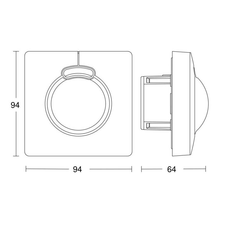 Steinel 057336 - Sensore di movimento HF 3360 DALI-2 IP20 quadrato bianco