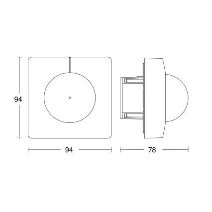 Steinel 058173 - Détecteur de mouvement IS 3360 KNX carré blanc