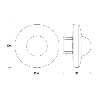 Steinel 058197 - Sensore di movimento IS 3360-R KNX V3 IP54 arrotondato bianco