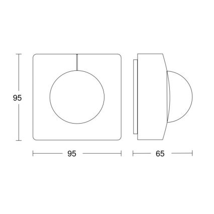 Steinel 058258 - Sensore di movimento IS 345 V3 KNX IP54 quadrato bianco