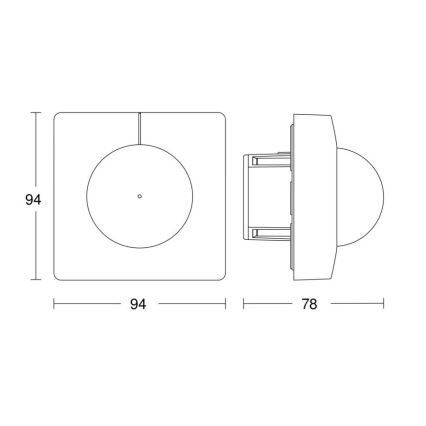 Steinel 058265 - Sensore di movimento IS 345 V3 KNX quadrato bianco