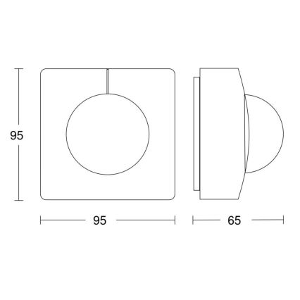 Steinel 058296 - Détecteur de mouvement IS 345 MX Highbay V3 KNX IP54 carré blanc