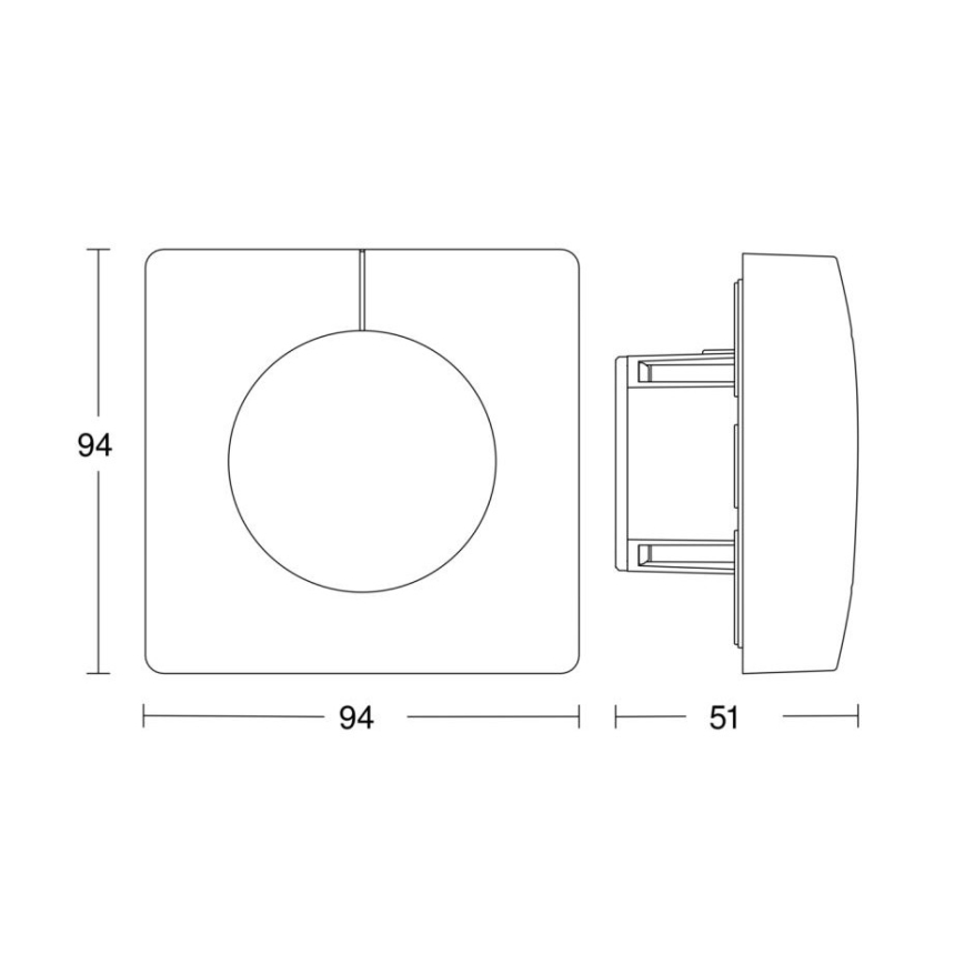 Steinel 058326 - Sensore di luce Dual V3 KNX quadrato bianco