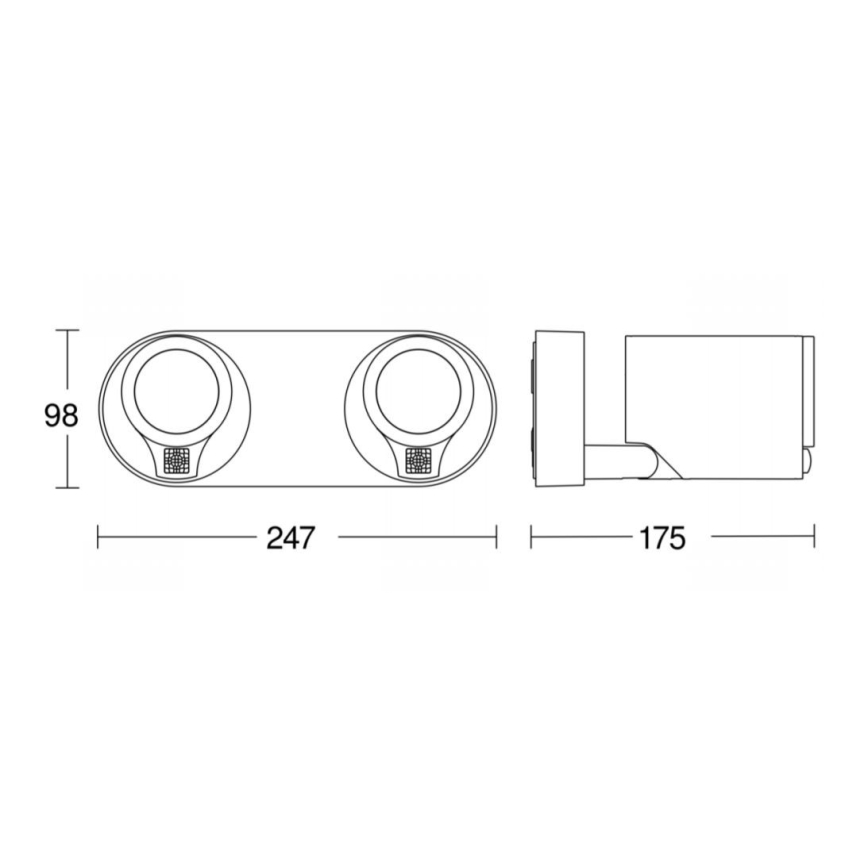 STEINEL 058654 - Applique murale d'extérieur LED avec capteur SPOT DUO 2xGU10/7,5W/230V IP44