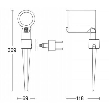 STEINEL 058685 – Lampe d'extérieur LED avec capteur SPOT GARDEN 1×GU10/7W/230V IP44