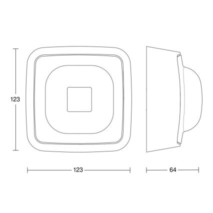 Steinel 064341 - Détecteur de présence IR Quattro HD-2 24m COM2 IP54 blanc
