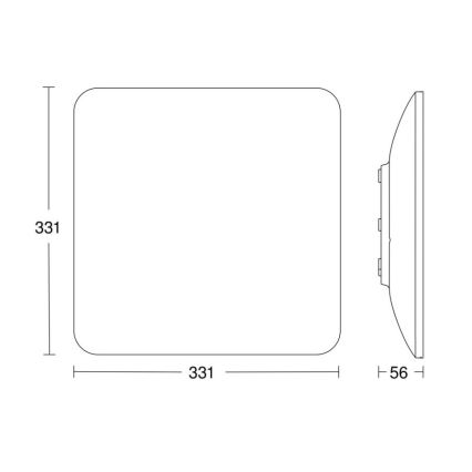 Steinel 067519 - Plafonnier LED à intensité variable avec détecteur RS PRO S30 Q SC 26W/230V 4000K