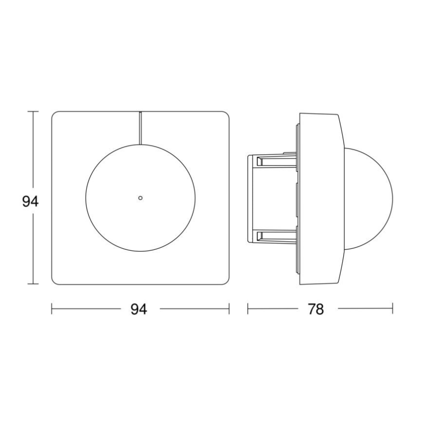 Steinel 068530 - Détecteur de mouvement IS 3360 40m COM1 carré noir