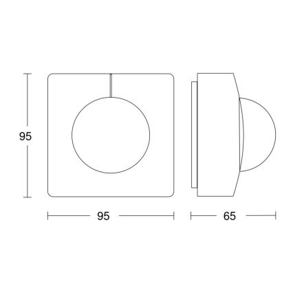 Steinel 068561 - Détecteur de mouvement IS 3360 40m V3 KNX IP54 carré noir