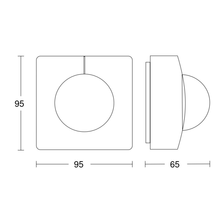 Steinel 068561 - Sensore di movimento IS 3360 40m V3 KNX IP54 quadrato nero