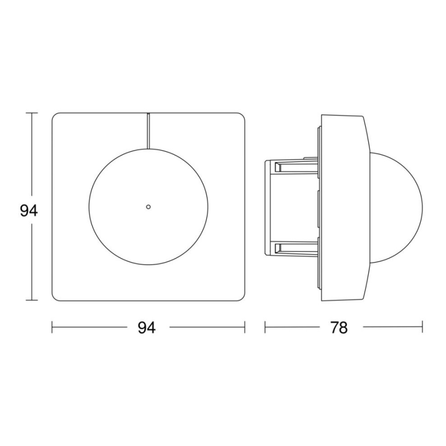 Steinel 068578 - Sensore di movimento IS 3360 40m V3 KNX quadrato nero