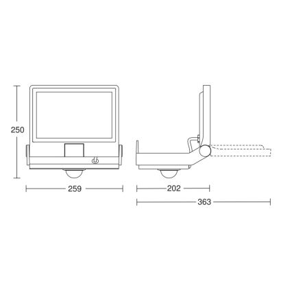 Steinel 069551 - Riflettore LED con sensore XLED PRO ONE Plus S LED/33,8W/230V IP44 3000K antracite + telecomando
