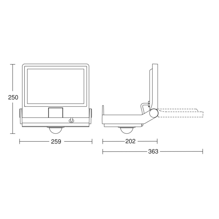 Steinel 069551 - Riflettore LED con sensore XLED PRO ONE Plus S LED/33,8W/230V IP44 3000K antracite + telecomando