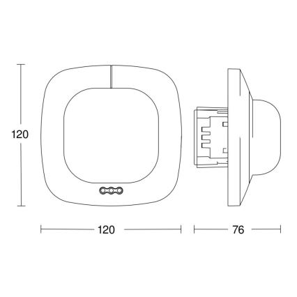Steinel 079352 - Rilevatore di presenza IR Quattro 8m DALI-2 APC bianco
