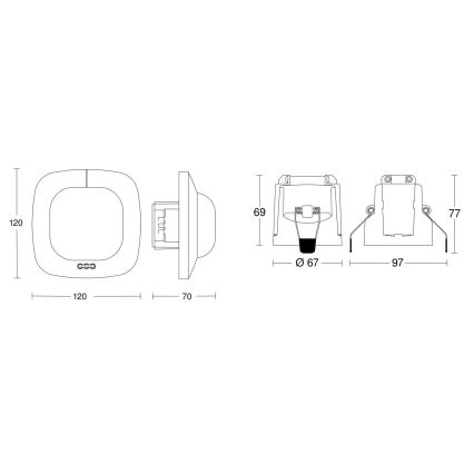 Steinel 079369 – Präsenzmelder IR Quattro HD 24m COM1 weiß