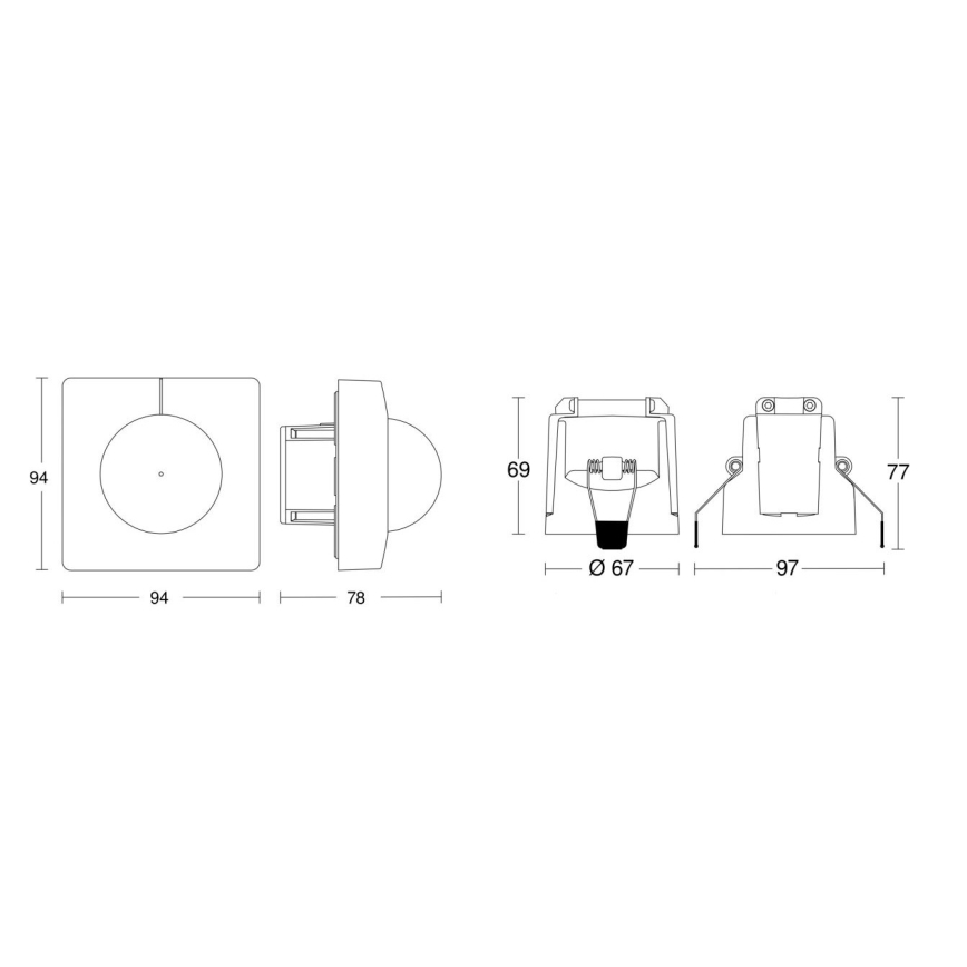 Steinel 079680 - Détecteur de présence IS 345 KNX carré blanc