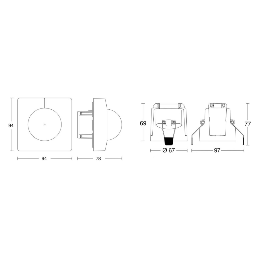 Steinel 080624 - Sensore di movimento IS 3360 DALI-2 APC quadrato bianco